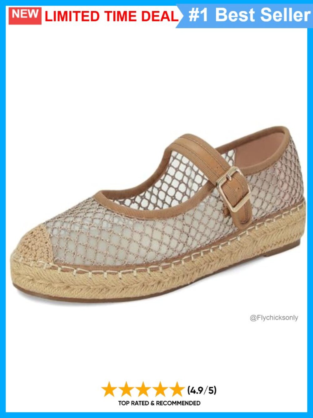 Platform Mary Jane Flats Mesh Woven Raffia Espadrilles Buckle Strap